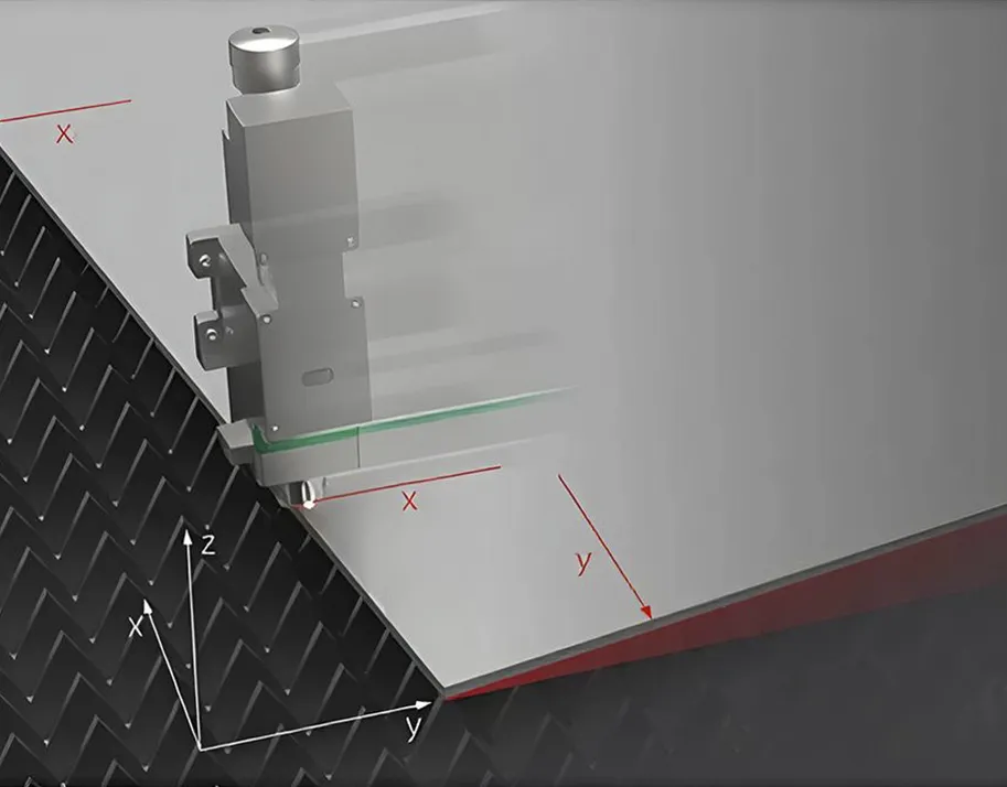 Поиск кромки по трем точкам лазерного станка HGTECH SMART3015E"