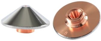 Режущее сопло Precitec с диаметром отверстия от 1,5 мм для лазерной резки металла.