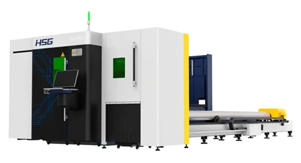 Универсальный лазерный станок HSG Laser серии GXE с защитной кабиной для резки по металлу