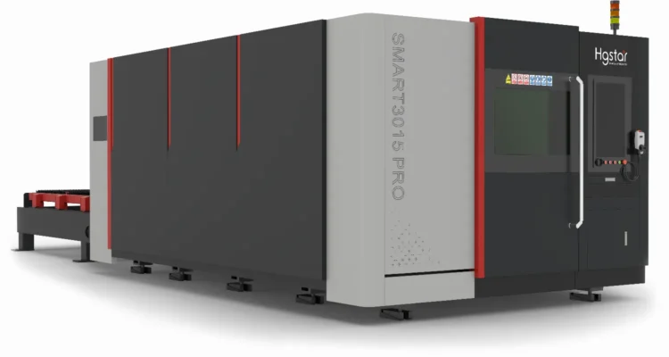 Лазерный станок HGTECH с защитной кабиной и сменным столом для резки листов металла серии SMART PRO