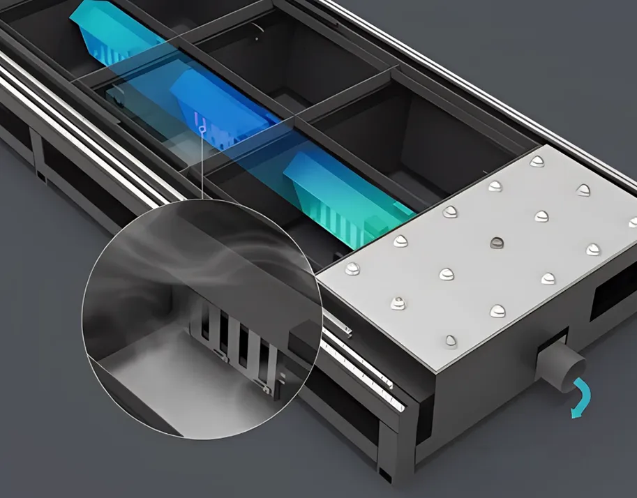 Секционная вытяжка лазерного станка HGTECH SMART3015E